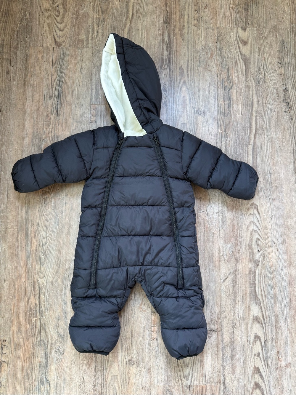 Black Baby Puffer Snowsuit with Hood
